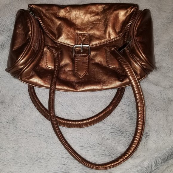 Small Bronze copper barrel purse satchel handbag - Picture 5 of 5